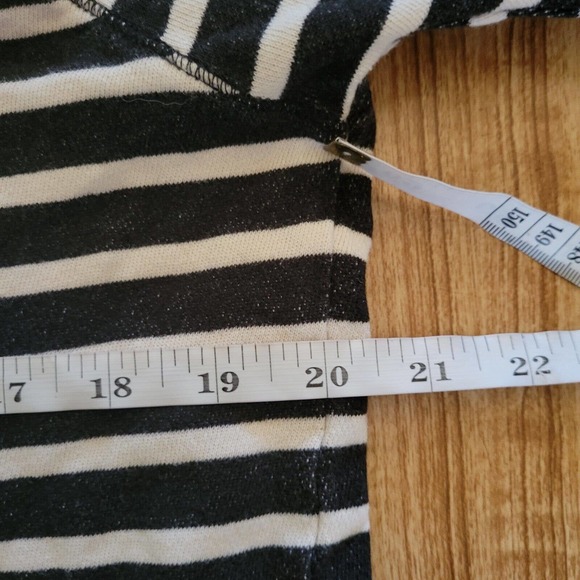 Denim & Supply Ralph Lauren Top Shirt Women Small Black White Striped Knit Basic - Picture 7 of 10